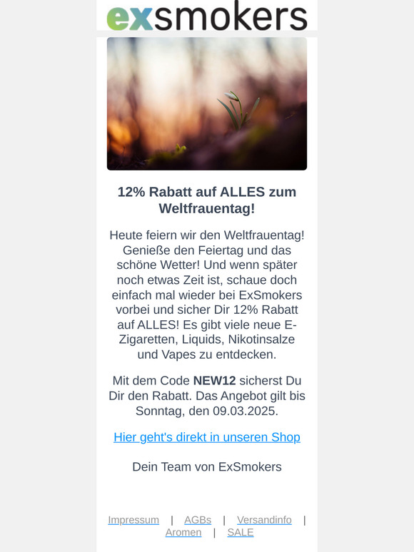 Sichere Dir jetzt 12% Rabatt auf alles!
