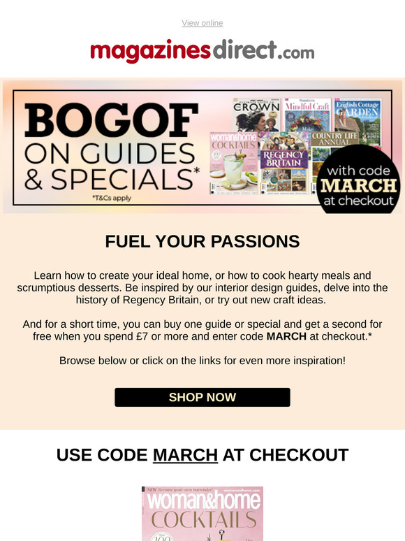 BOGOF on inspiring guides & specials