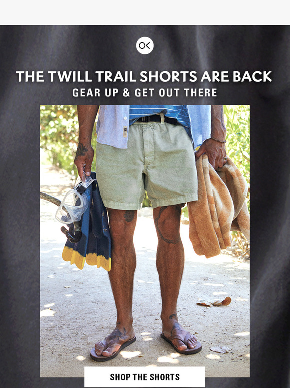 Back in Stock: Twill Trail Shorts
