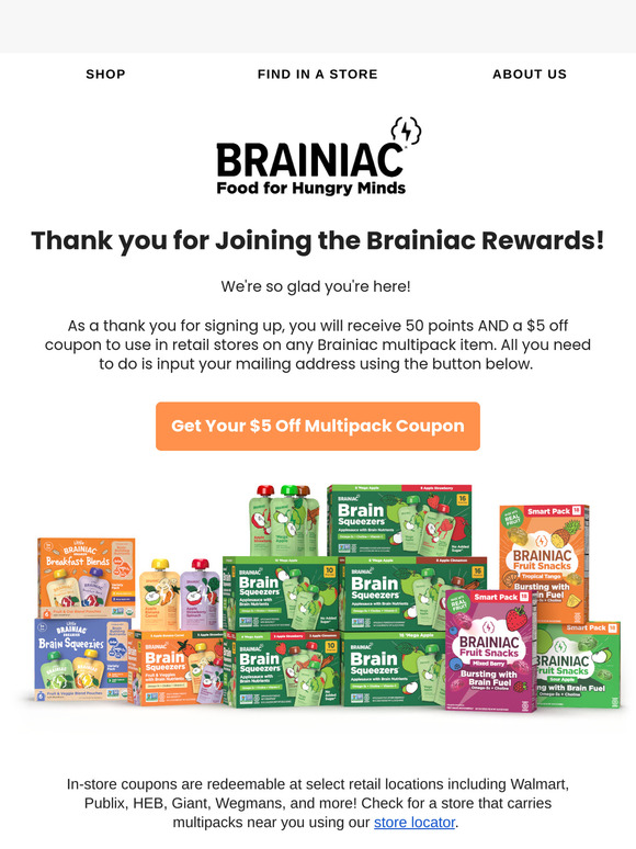 Thank You for Joining Brainiac Rewards