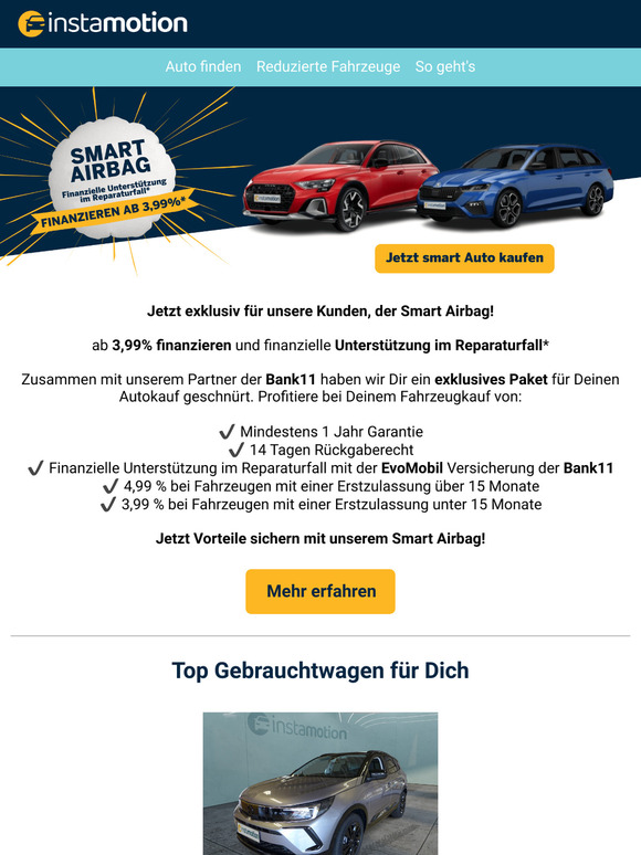 Exklusiv für Dich: Der Smart Airbag – Deine Mobilitätsversicherung