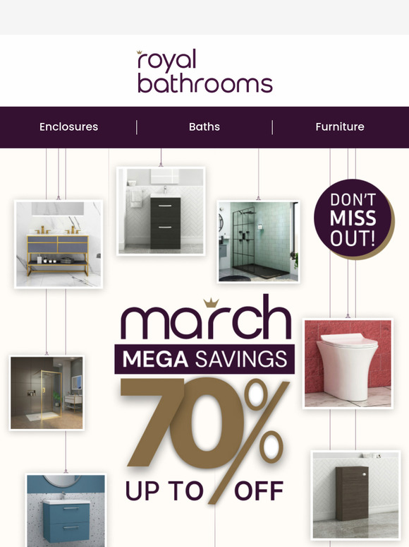 🛁 March Madness Sale – Up to 70% Off on Bathroom Essentials!