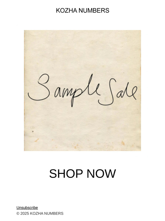 SAMPLE SALE IS LIVE NOW!