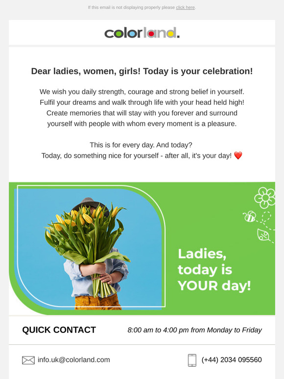 Ladies, today is YOUR day!