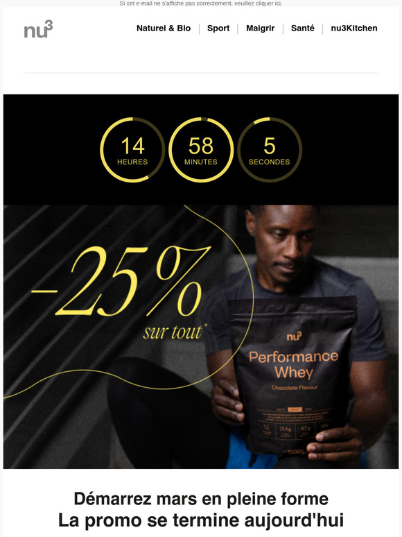Dernière chance : -25 % sans minimum d'achat