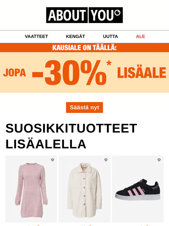 Vielä tänään: -30% LISÄALENNUS