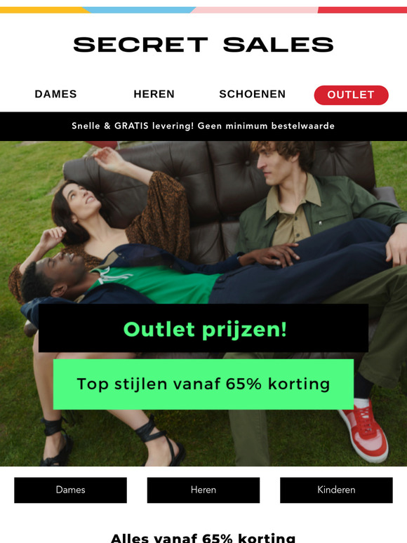Vind en bespaar nu groots in de OUTLET! Prijzen beginnen vanaf 65% korting