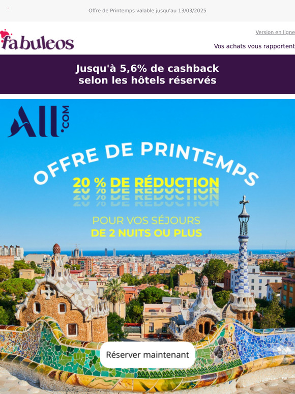 ALL - Accor Live Limitless : -20% dès 2 nuits réservées