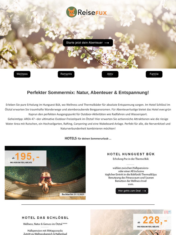 Ihr Sommerurlaub: Erholung, Action & Natur pur!