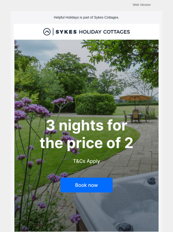 3 nights for 2 on last-minute getaways!