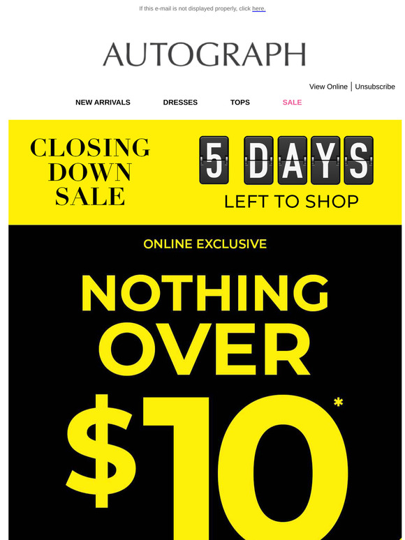 FINAL WEEK | Shop NOTHING Over $10!
