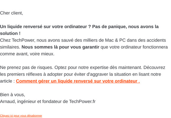Gérer efficacement un liquide renversé sur votre Mac ou PC