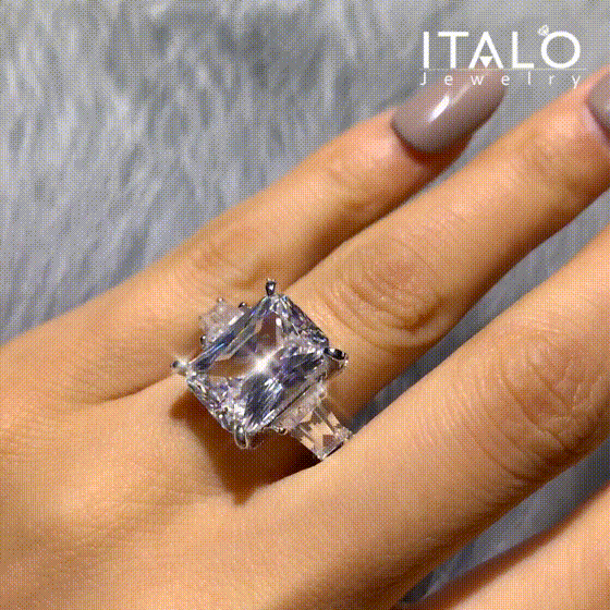 Italo Radiant Cut Unique Engagement Ring Eternity Ring
