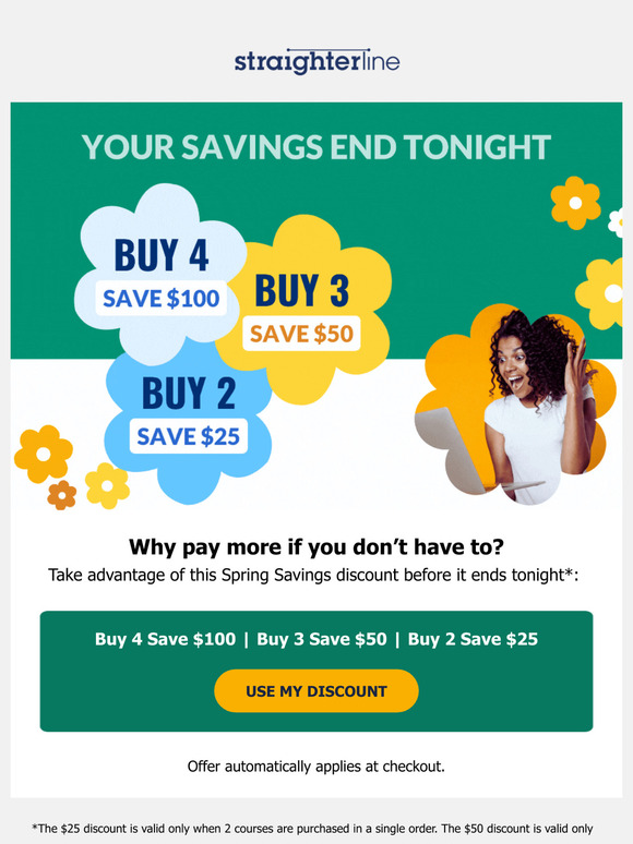 🎓 This is it! Spring Savings end tonight