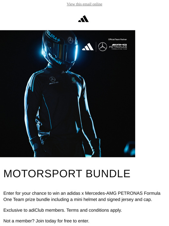 WIN AN ADIDAS X MERCEDES-AMG PETRONAS FORMULA ONE TEAM PRIZE BUNDLE
