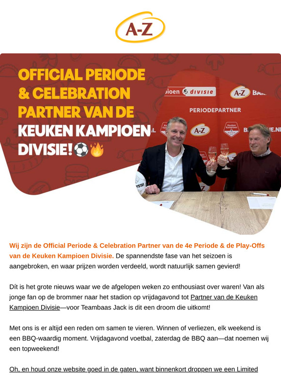 OFFICIAL PERIODE & CELEBRATION PARTNER VAN DE KEUKEN KAMPIOEN DIVISIE! ⚽🔥