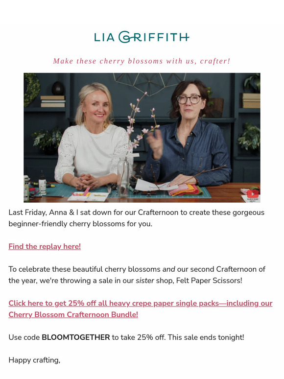 Our Crafternoon replay is up!