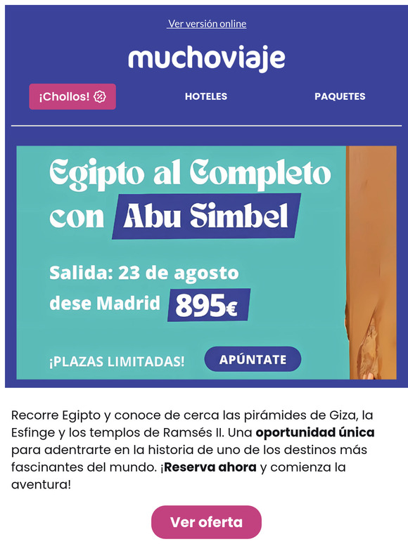 Oferta: Egipto con Abu Simbel desde 895€