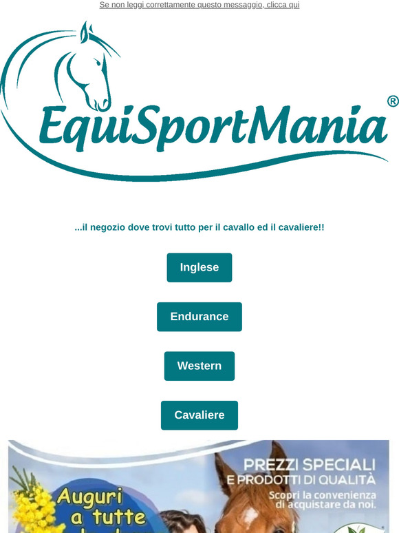 8€ di Sconto 🌼 Festa della Donna 🐎 ...su tutto per il cavallo ed il cavaliere!!