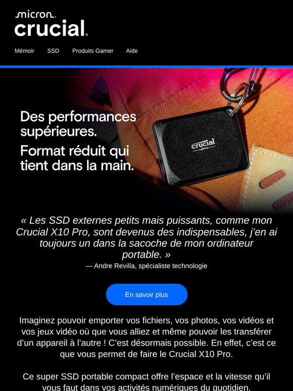 SSD portable X10 Pro — un accessoire essentiel du quotidien !