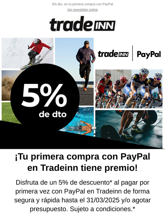 5% dto. en tu primera compra con PayPal en Tradeinn ‼️