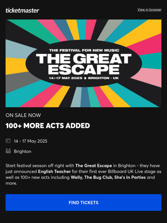 The Great Escape add English Teacher on new stage