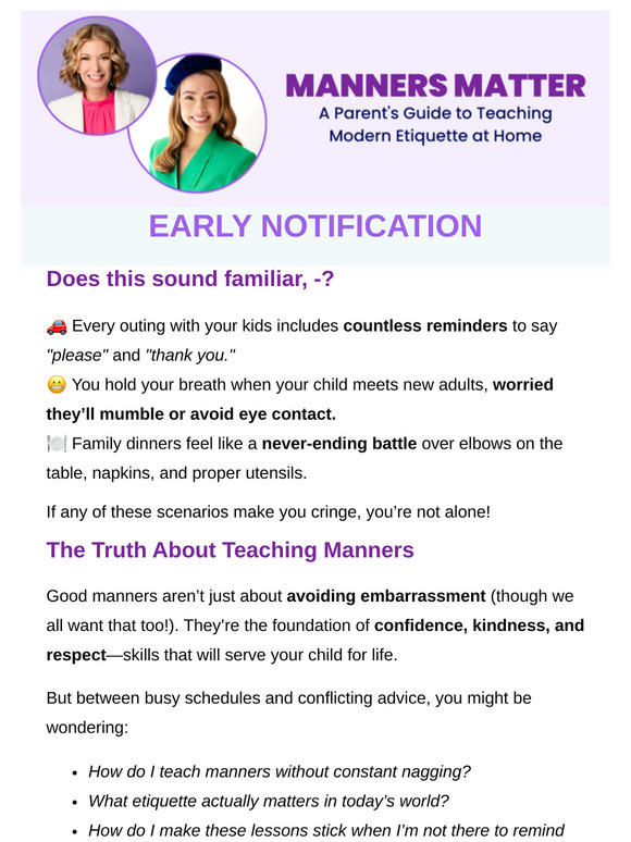 Manners Matter: The Must-Have Workshop for Parents