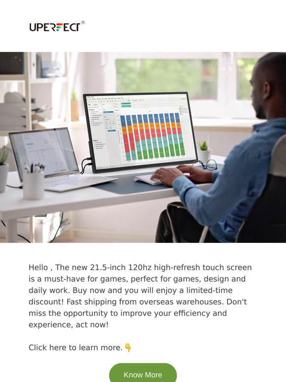 Break the Space Limitation with a 21 Inch 120Hz Touchscreen!