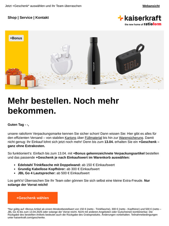 Nur für Sie: Gratis Geschenk zu jeder Bestellung oben drauf!