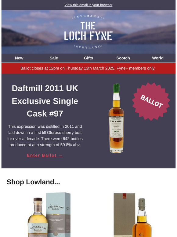 BALLOT: Daftmill 2011 UK Exclusive Single Cask #97 💚
