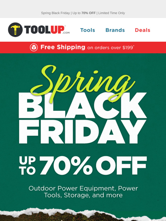 🛠️ Spring Black Friday is Here – Up to 70% Off Outdoor Tools, Storage & More!