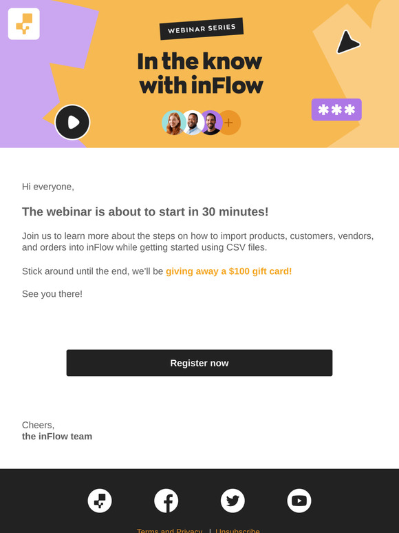 Webinar Starting Soon! inFlow: Imports through CSV