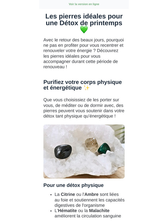 Les pierres de détox avant le printemps !