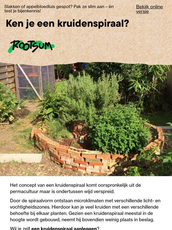 Verse kruiden uit je eigen kruidenspiraal | Nieuwsbrief maart