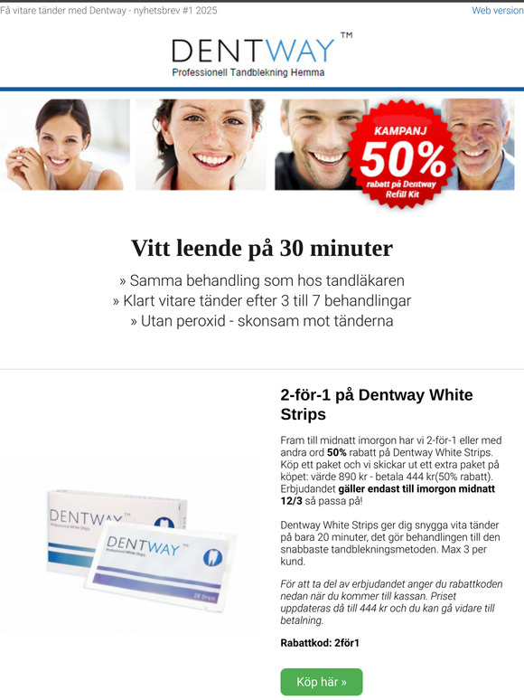 🤩 50% rabatt på tandblekning fr��n Dentway