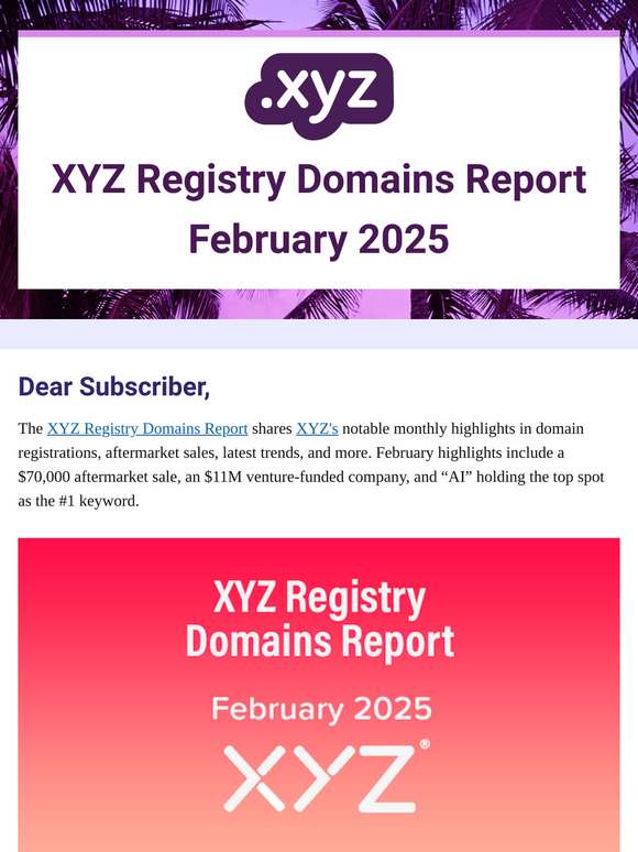 Unlock the XYZ Registry February Domains Report
