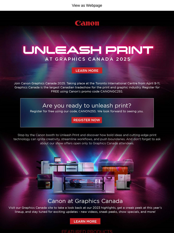 Registration for Graphics Canada is on us!