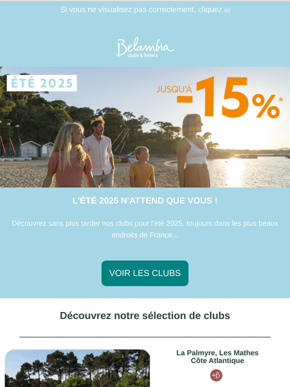 ⛱️ Réservez vos vacances d'été jusqu'à -15% !