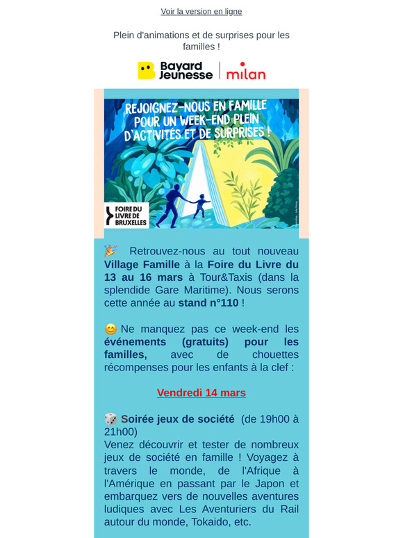 🎉 Un super programme pour les familles à la Foire du Livre !