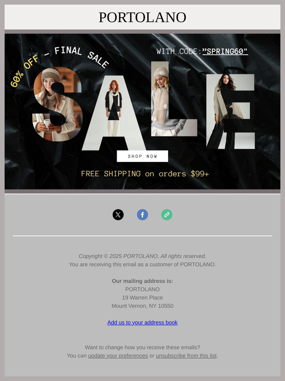 60% OFF Sale