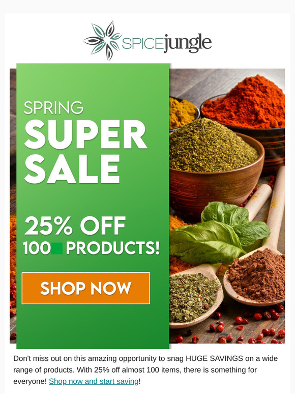 🌸 SPRING INTO SAVINGS: 25% OFF SUPER SALE!