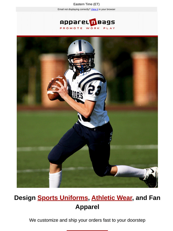 Get 15% OFF Custom Sports Team Uniforms & Athletic Wear at ApparelnBags: Expires on 16th March