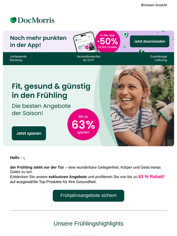 Frühlingserwachen mit bis zu 63 %¹ Rabatt! 🌸