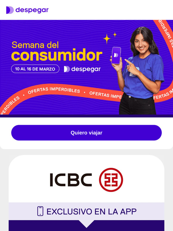 SEMANA DEL CONSUMIDOR 🤑 Comprá tu vuelo nacional en hasta 6 cuotas sin interés con ICBC!