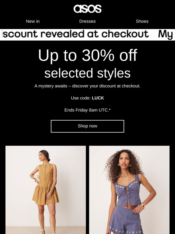 Up to 30% off selected styles