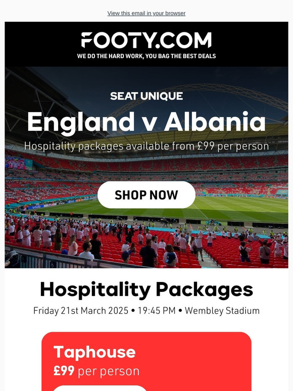 Tickets for England v Albania 🎟️