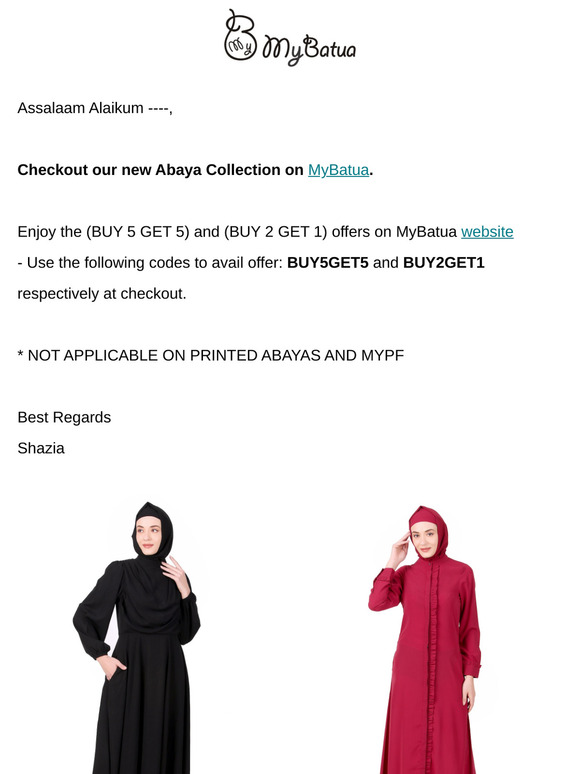 New Abaya Collection on MyBatua 💖 Enjoy BUY5GET5