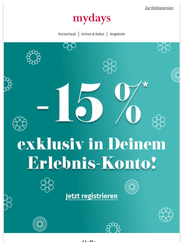Exklusiver Rabatt für Dich: -15 % sichern! 💸
