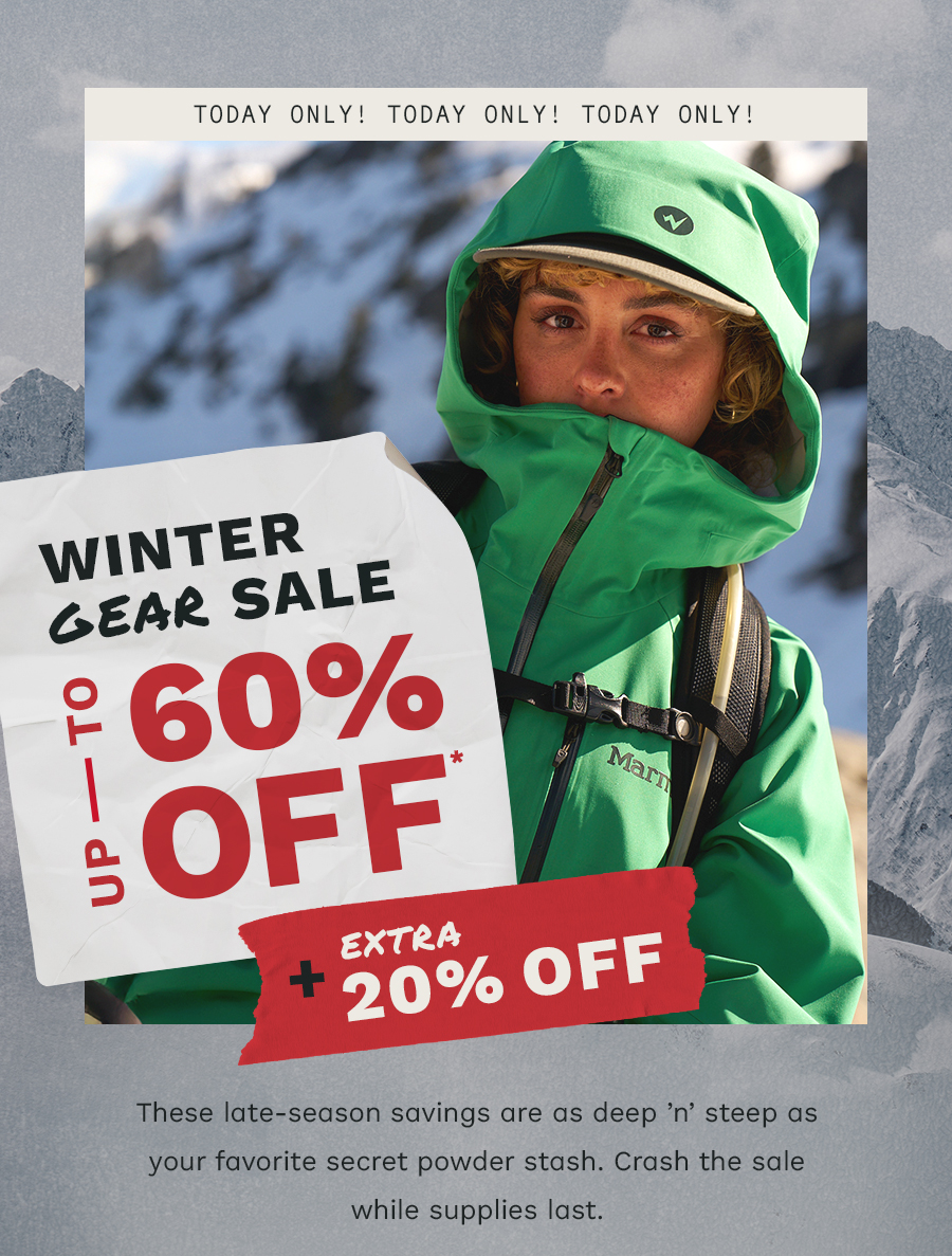 Winter Gear Sale Up To 60% Off + Extra 20% Off