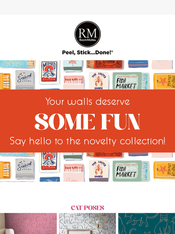Whimsical walls are just a peel away! Shop NEW Novelty prints